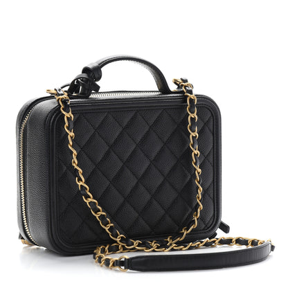 Chanel Caviar Quilted Medium CC Filigree Vanity Case Black 2 of 8