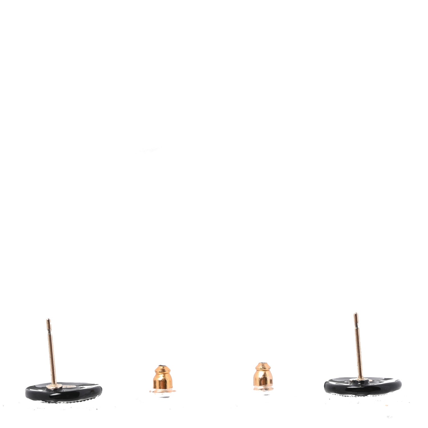 Chanel Resin Crystal CC Earrings Black 3 of 5