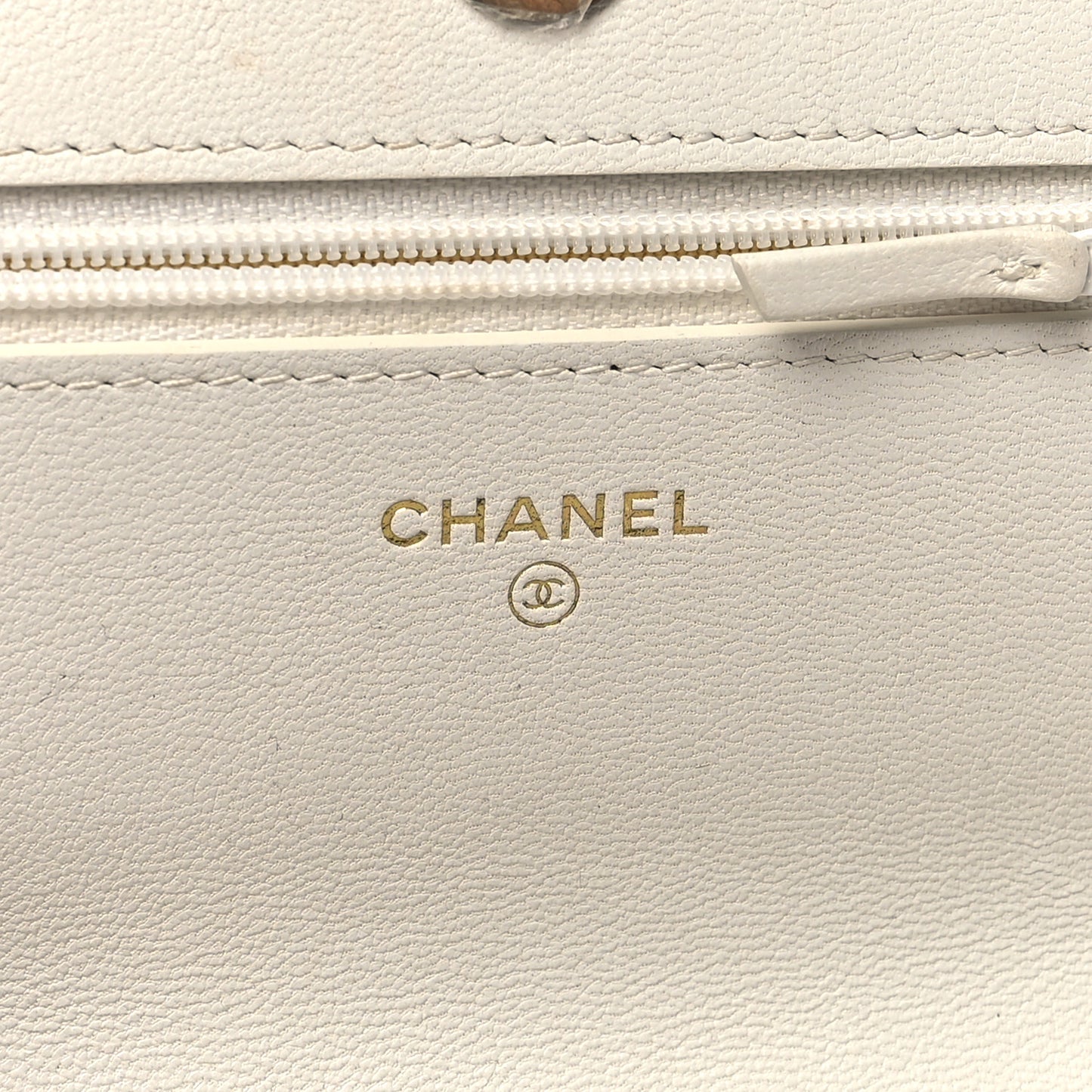 Printed Goatskin Quilted Chanel 19 Wallet On Chain WOC White Multicolor