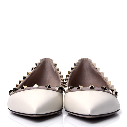 Valentino Garavani Nappa Rockstud Ballerina Flats 39 Light Ivory Poudre 2 of 6