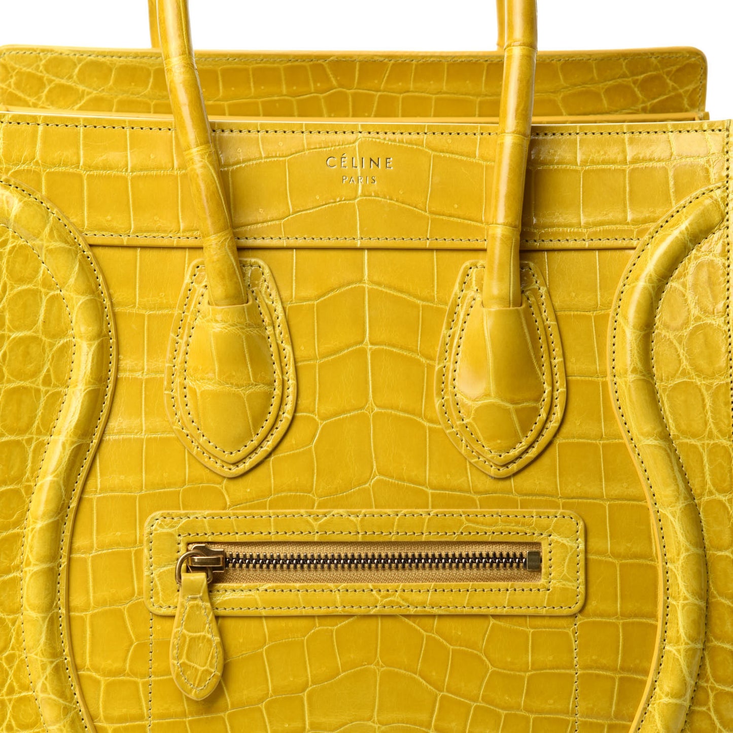 Crocodile Micro Luggage Yellow