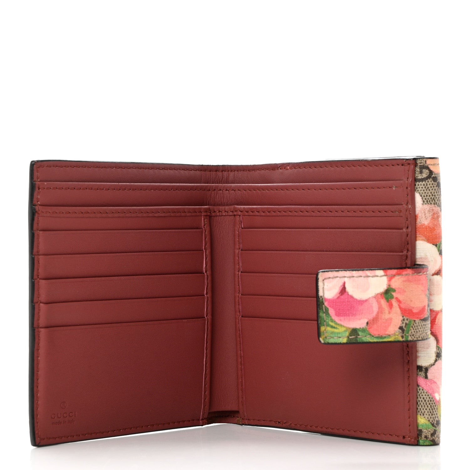 Gucci GG Supreme Monogram Blooms French Flap Wallet Beige Multicolor Dry Rose 5 of 8