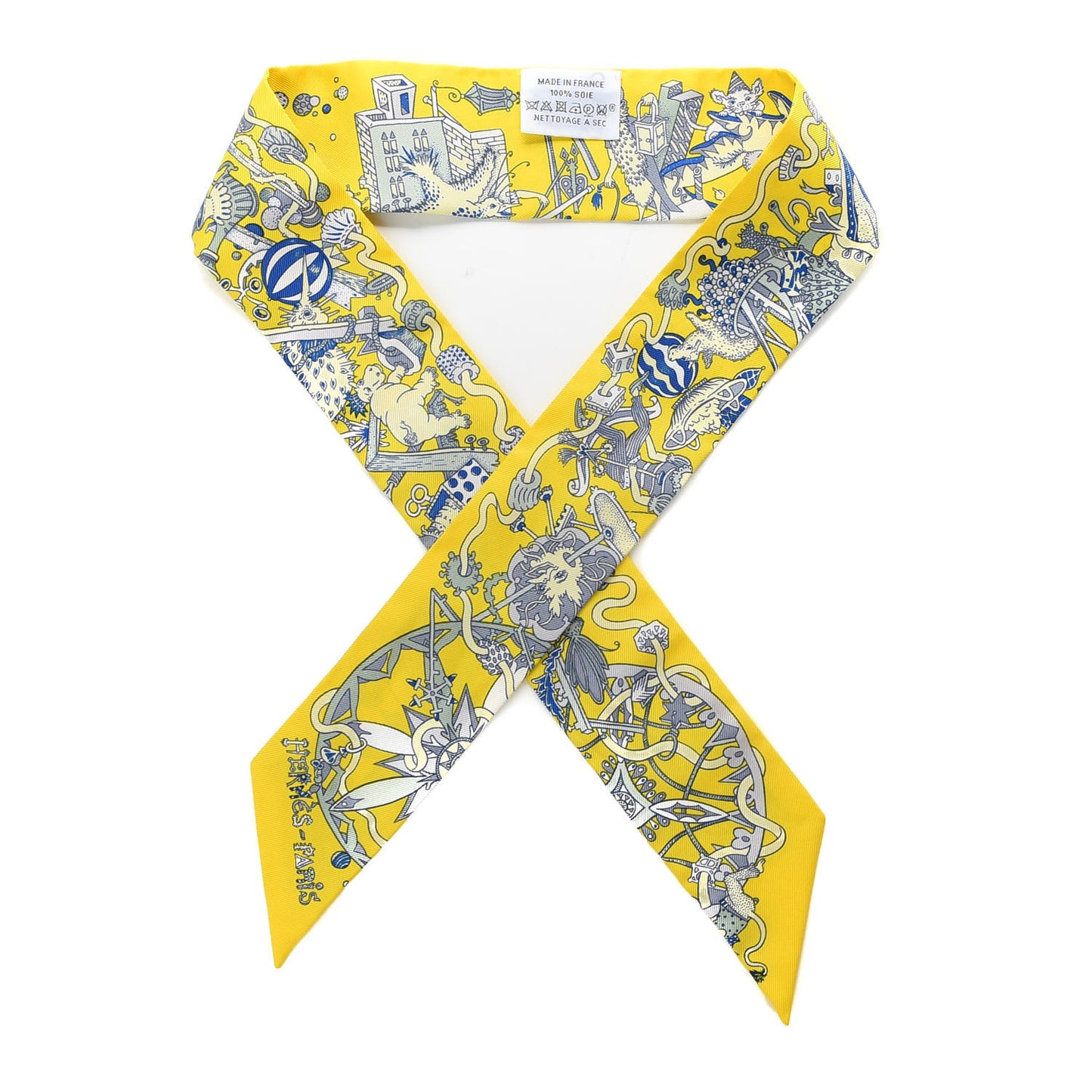 Silk La Folle Parade Twilly Jaune Vif Bleu Gris