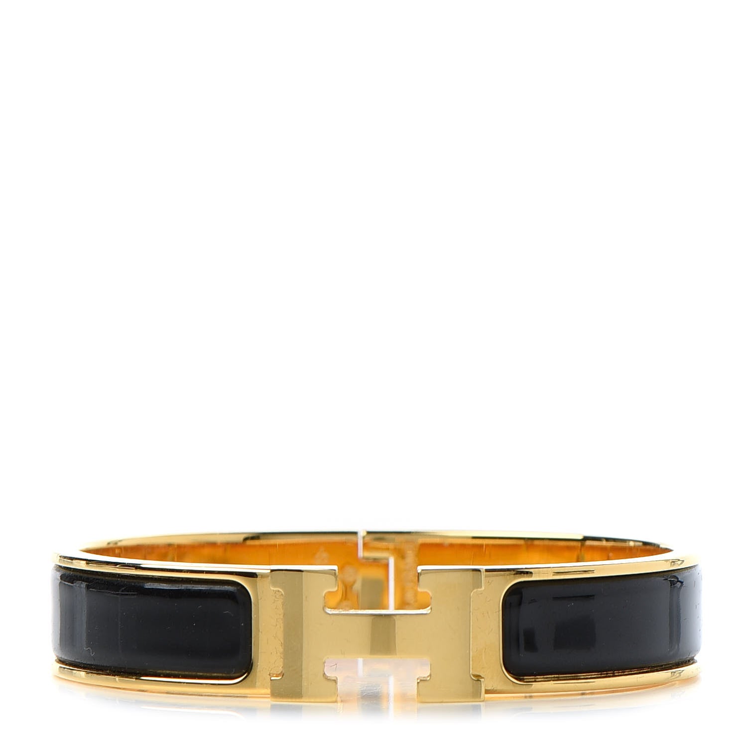 Hermes Enamel Narrow Clic Clac H Bracelet PM Black 1 of 6