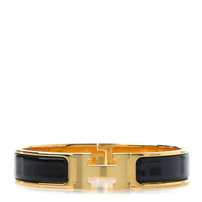 Hermes Enamel Narrow Clic Clac H Bracelet PM Black 1 of 6
