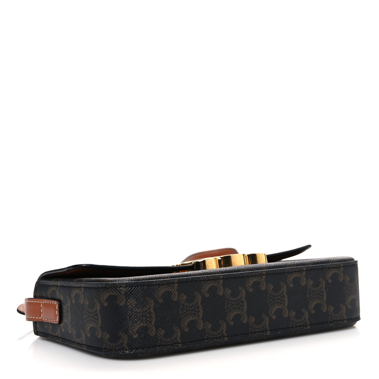 Celine Canvas Calfskin Triomphe Shoulder Bag Tan 4 of 10