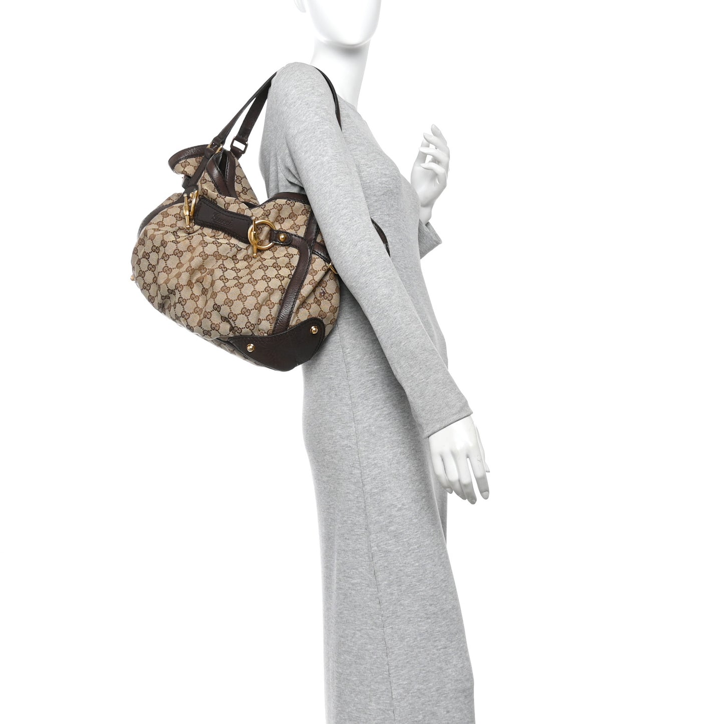 Monogram Medium Jockey Tote Dark Brown