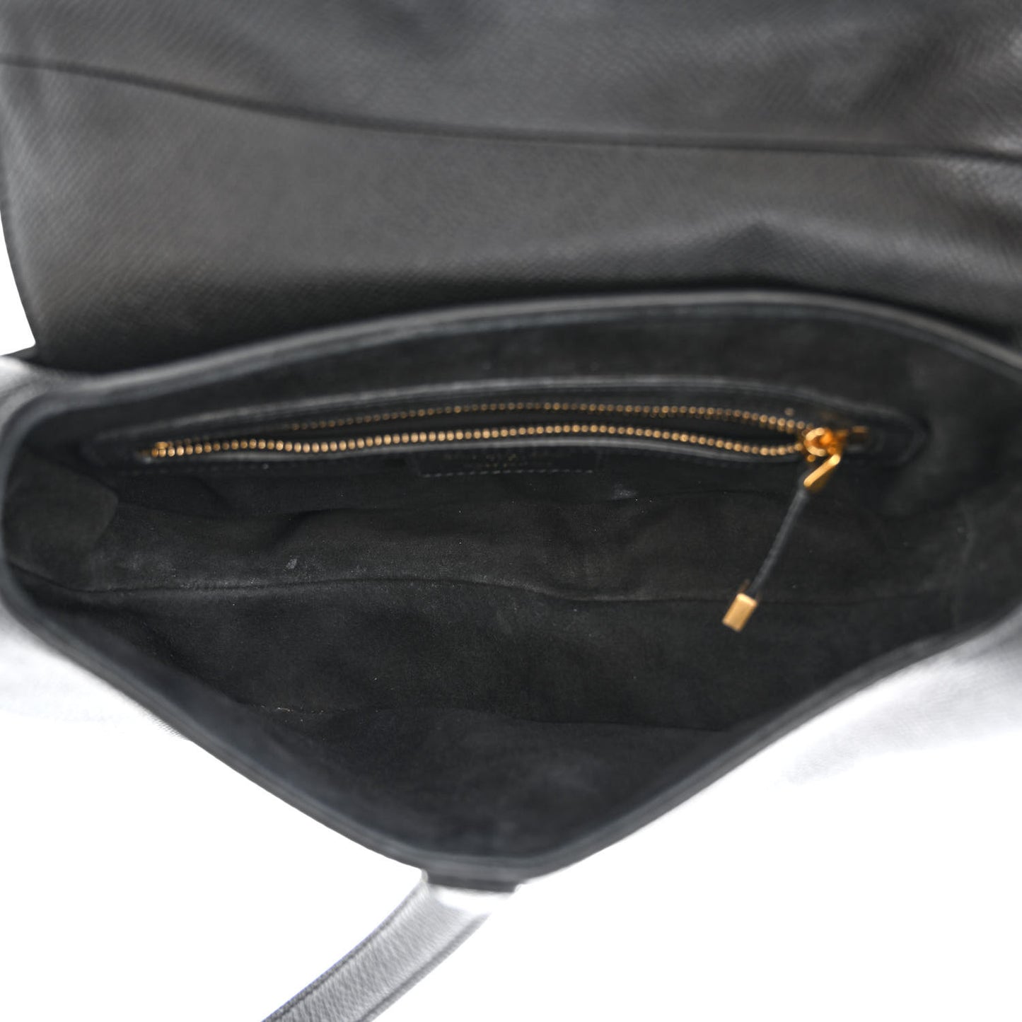 Grained Calfskin Saddle Bag Black