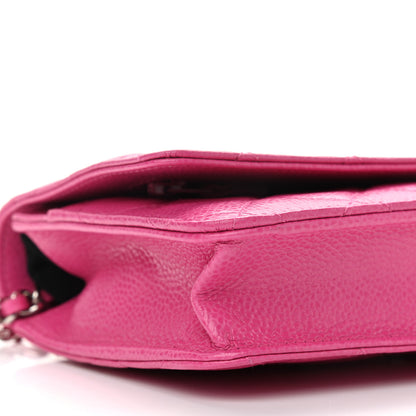 Chanel Caviar Quilted Wallet on Chain WOC Fuchsia 9 of 13