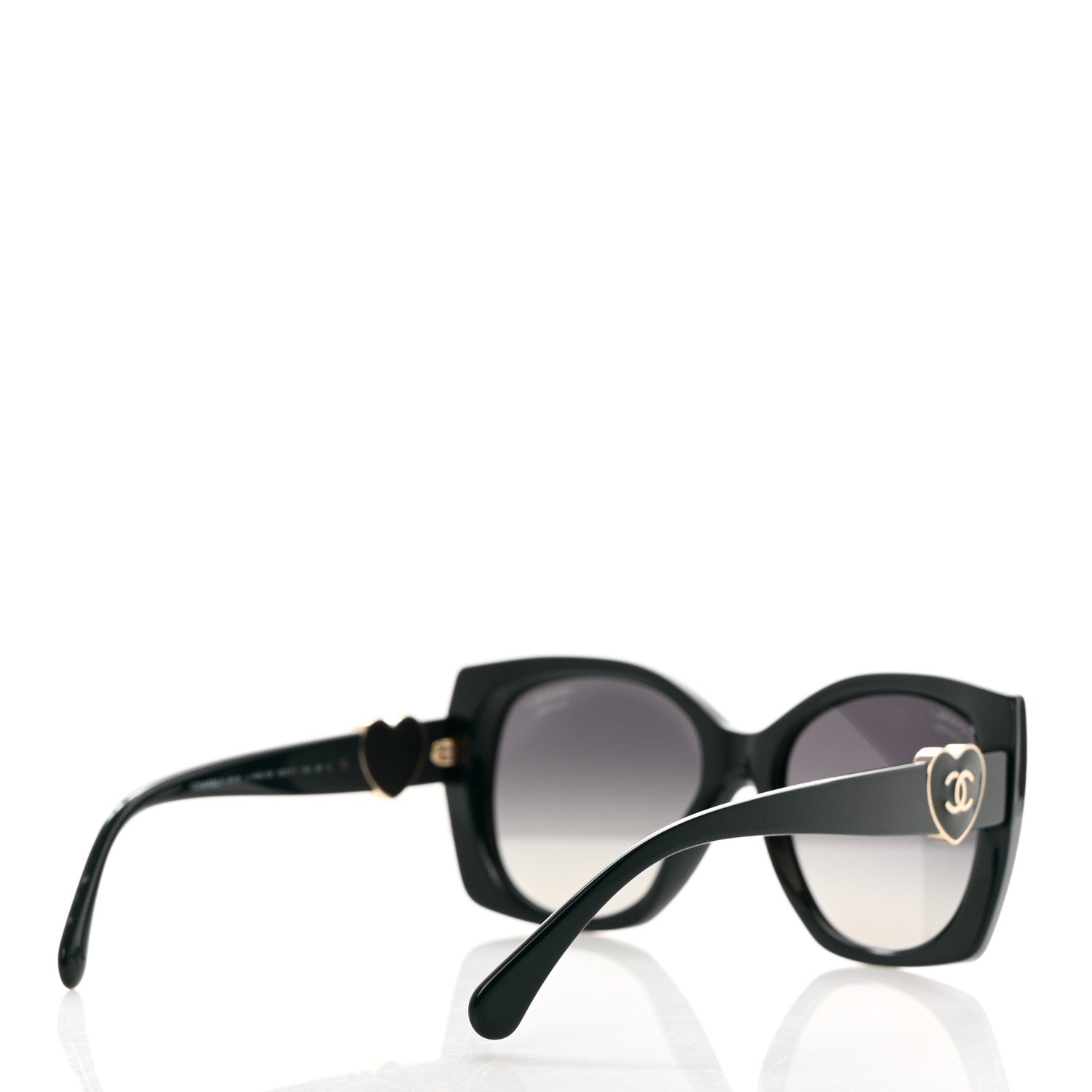 Chanel Acetate Square CC Heart Sunglasses 5519 Black 4 of 8