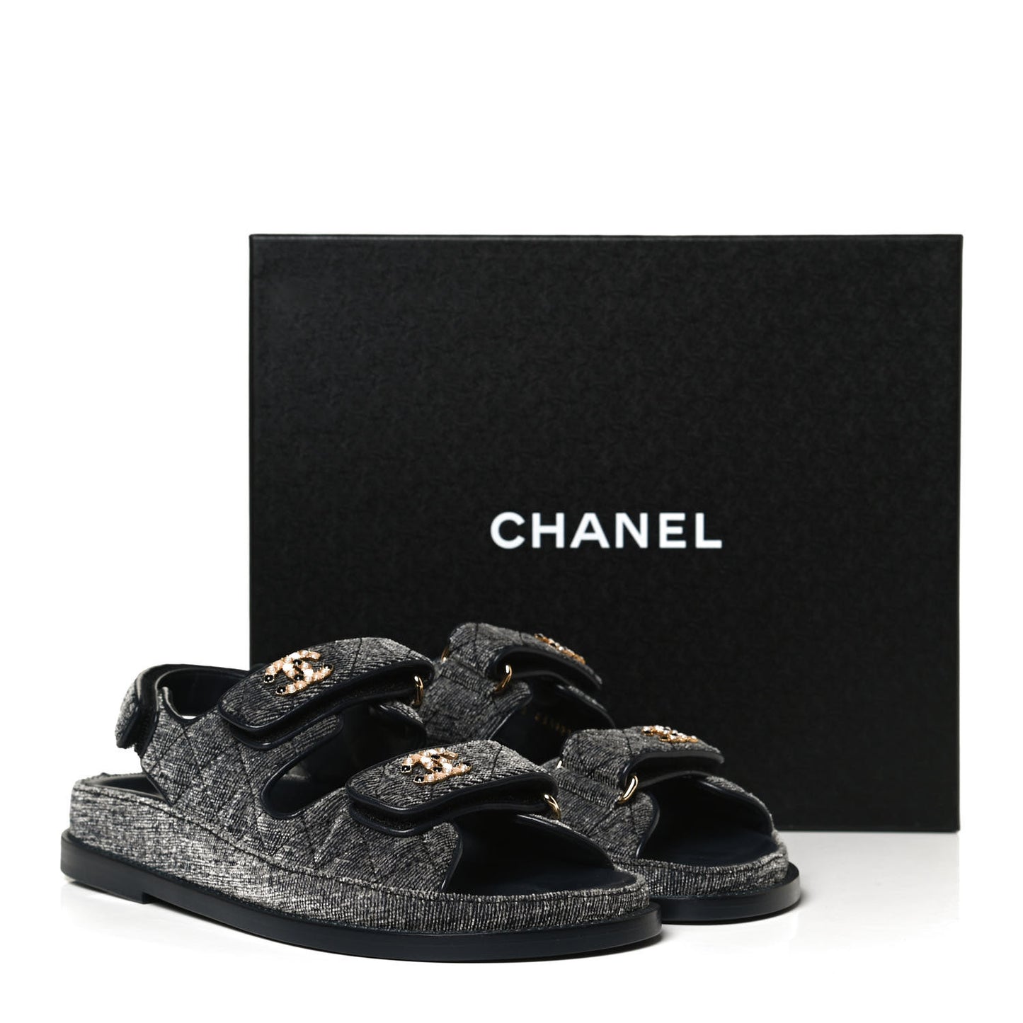 Velvet Velcro Dad Sandals 36 Grey