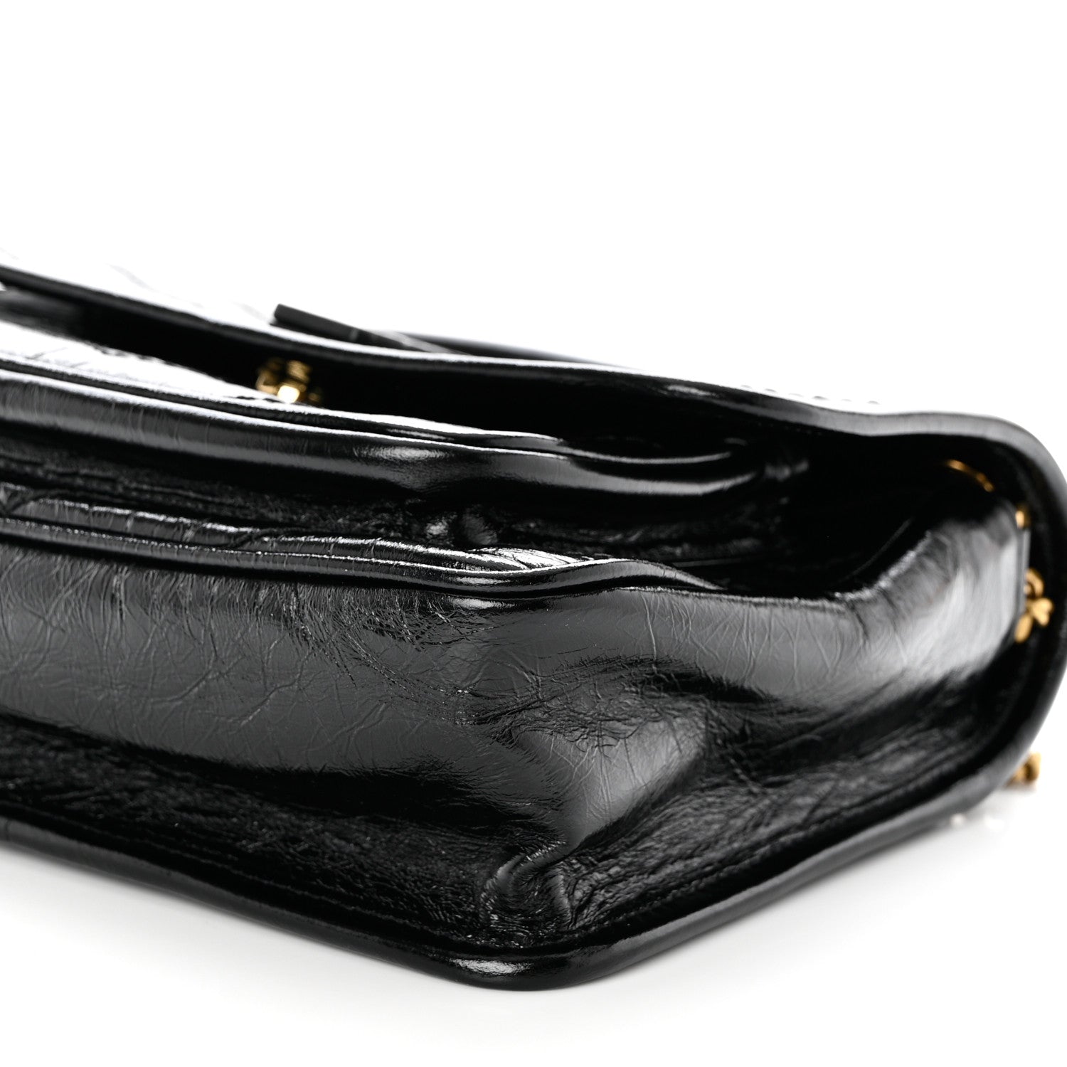 Saint Laurent Crinkled Lambskin Matelasse Monogram Baby Niki Chain Satchel Black 9 of 9