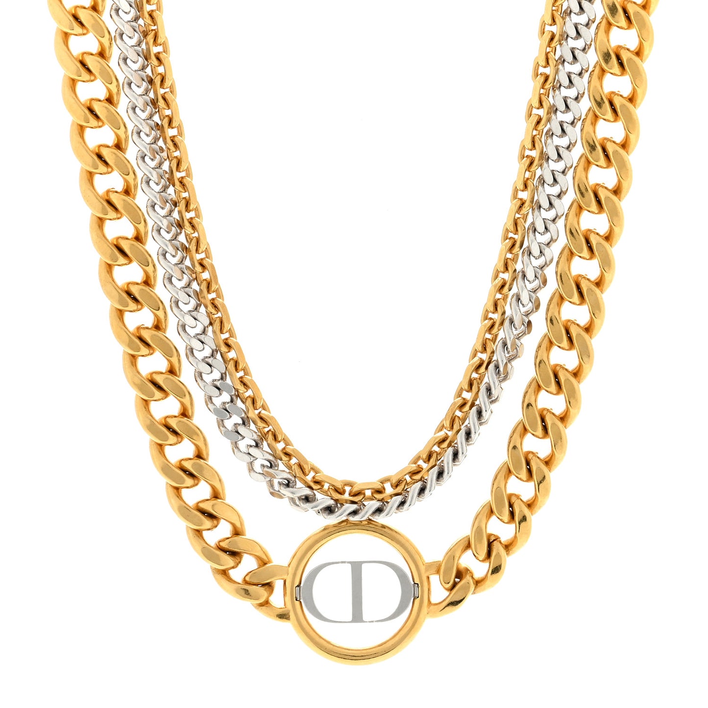 Metal 30 Montaigne Multi Chain Necklace Gold Silver