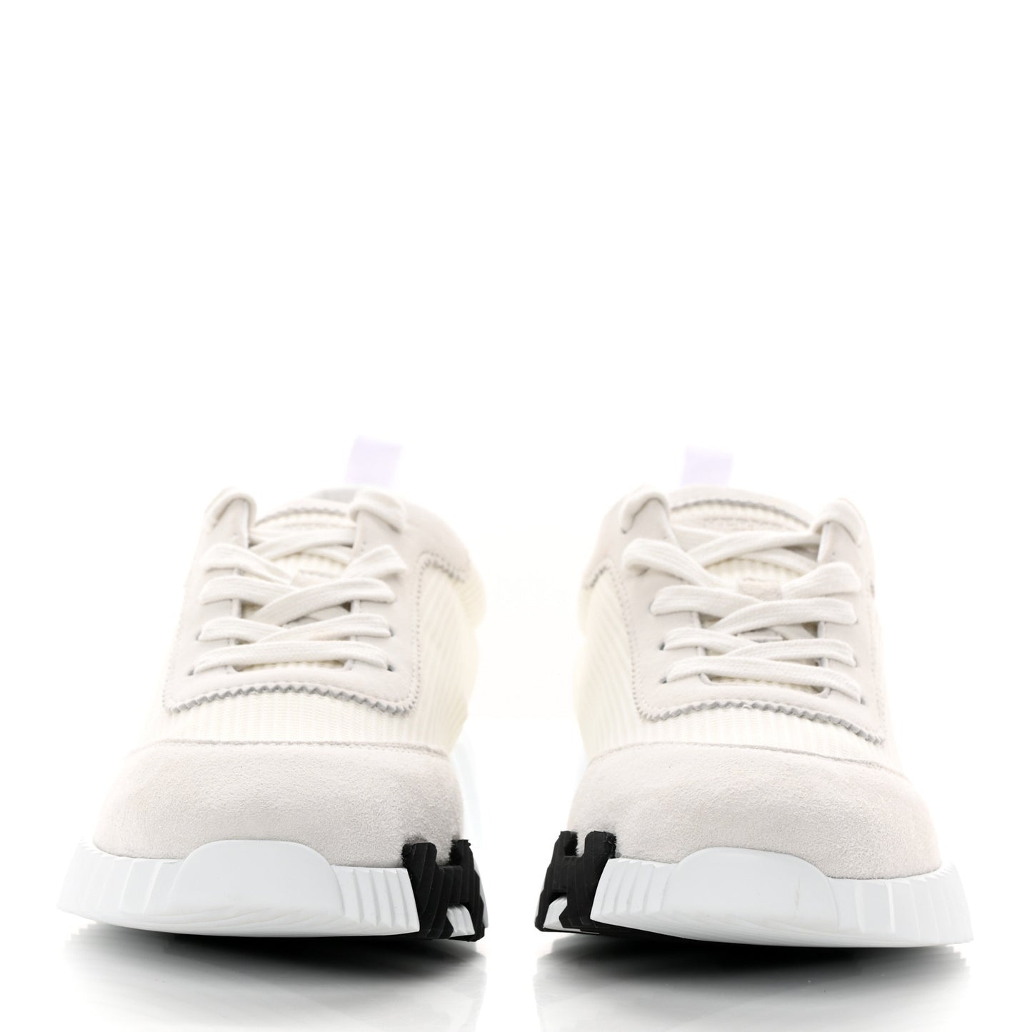 Technical Canvas Suede Goatskin Bouncing Sneakers 38 White