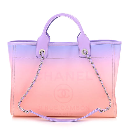 Chanel Shaded Calfskin Medium Deauville Tote Light Purple Pink Coral 1 of 12