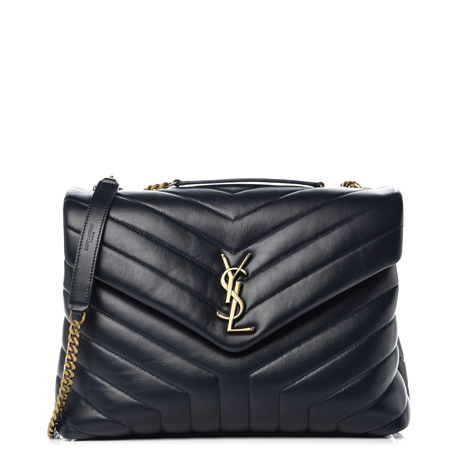 Saint Laurent Calfskin Y Quilted Monogram Medium Loulou Chain Satchel Medium Blue 1 of 9