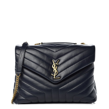 Saint Laurent Calfskin Y Quilted Monogram Medium Loulou Chain Satchel Medium Blue 1 of 9