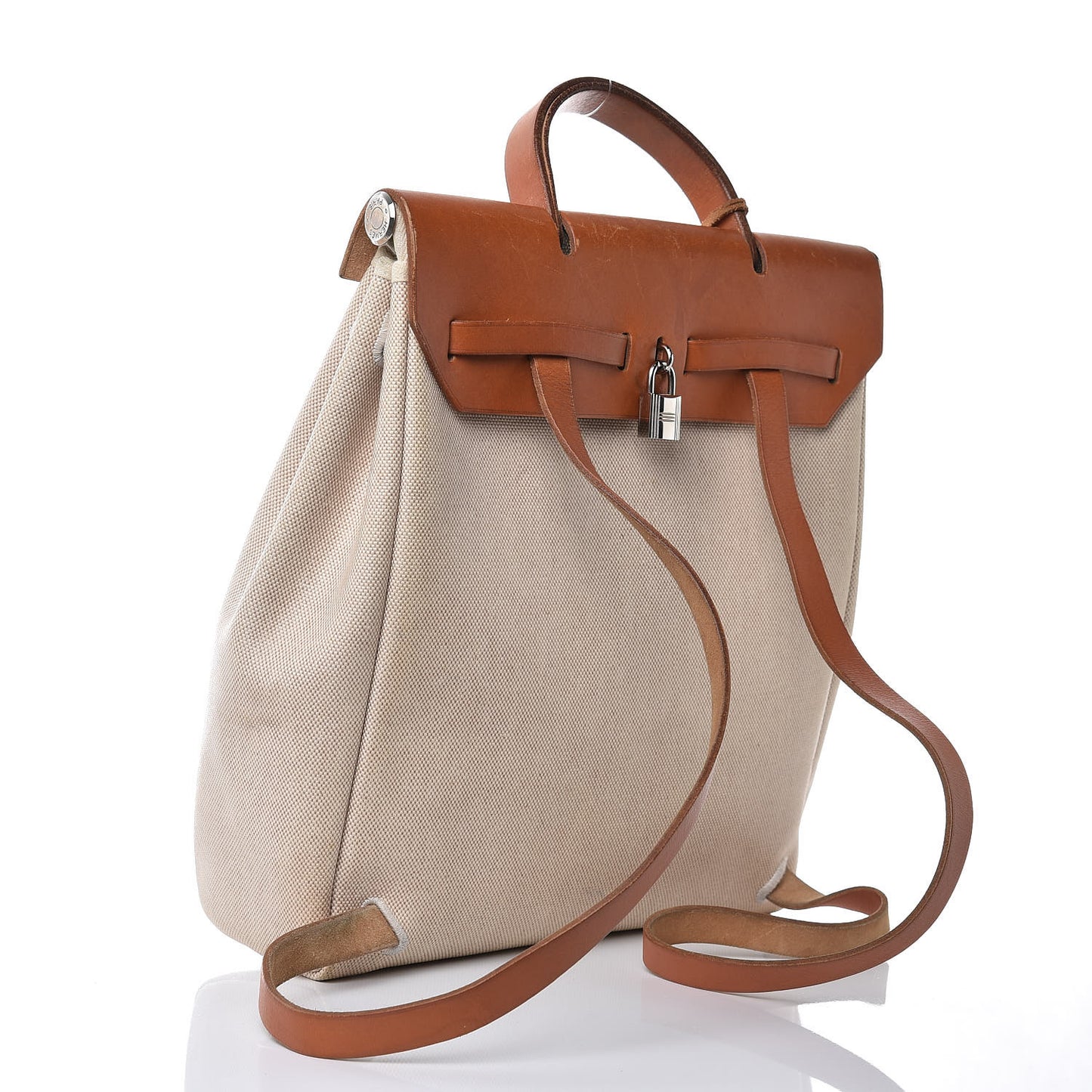 Toile Vache Calfskin Herbag 30 PM Backpack Natural
