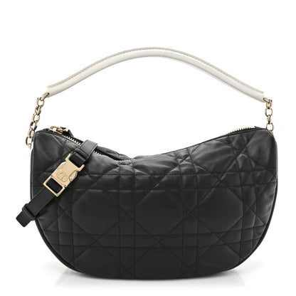 Christian Dior Lambskin Cannage Medium Dior Vibe Hobo Bag Black 1 of 11