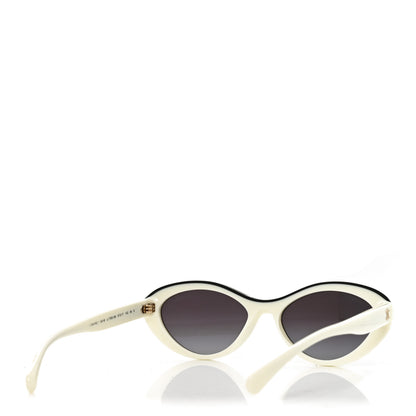 Chanel Acetate Oval Sunglasses 5416 White Black 4 of 7