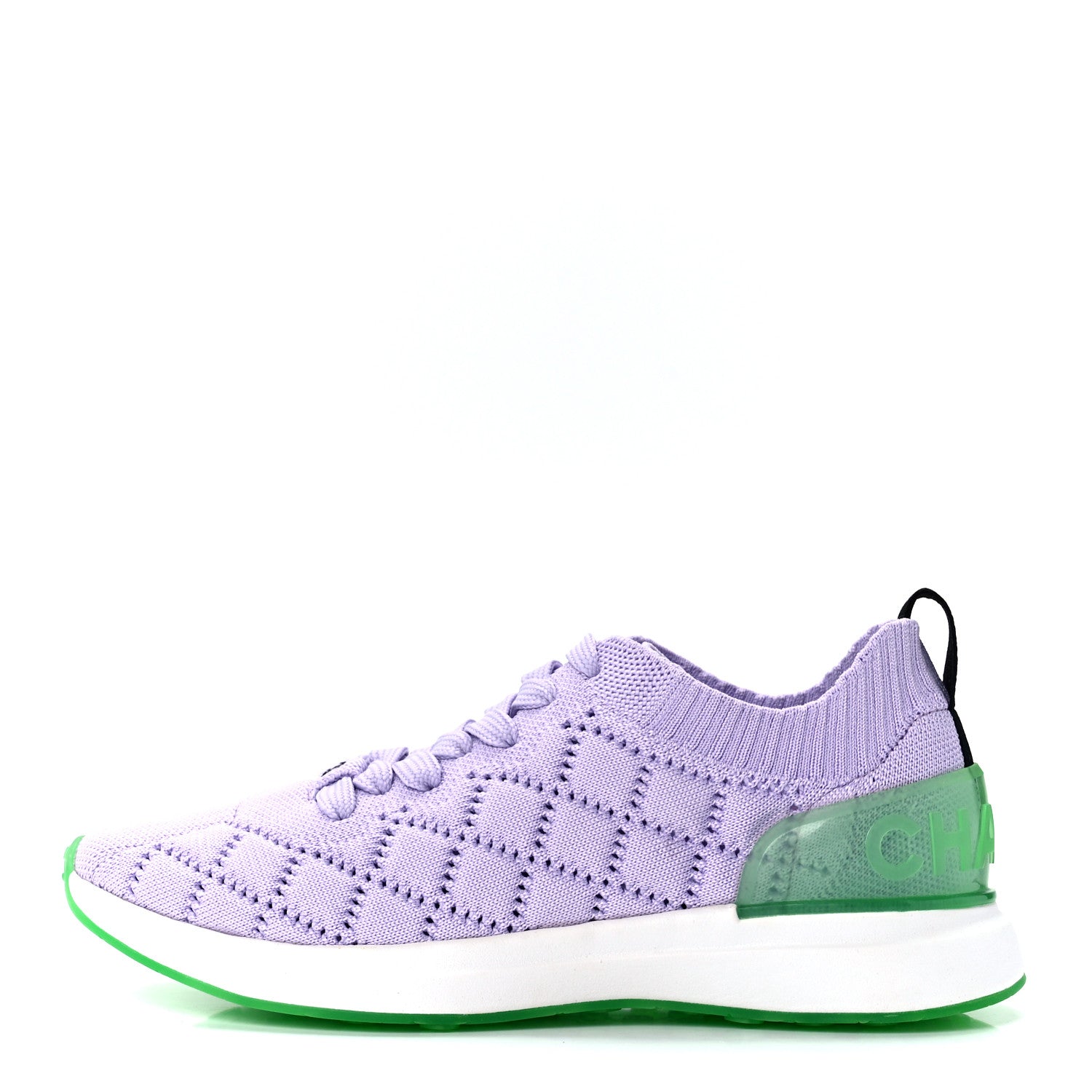 Chanel Mixed Fibers Quilted Womens CC Sneakers 36 Purple 1 of 8