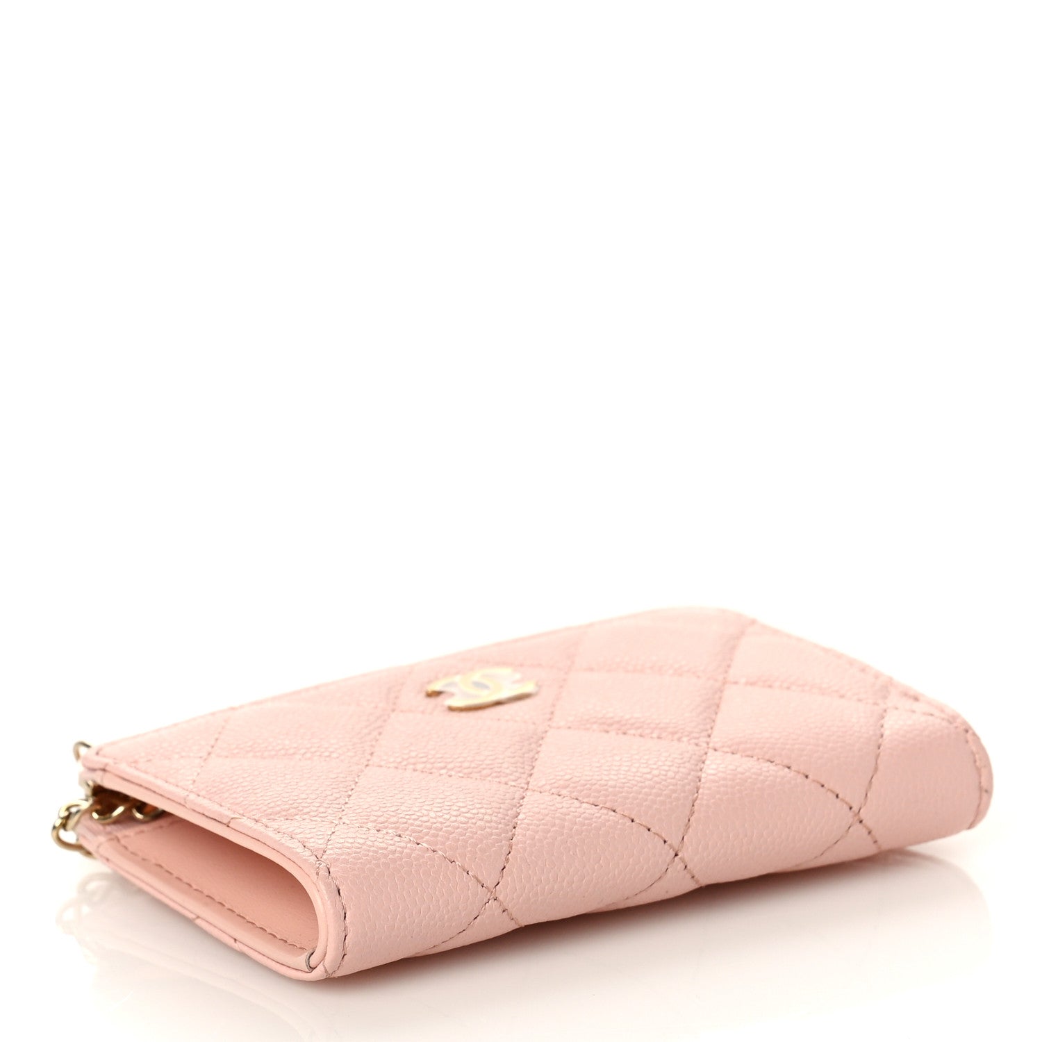 Chanel Caviar Quilted Zipped Key Holder Case Light Pink 4 of 10