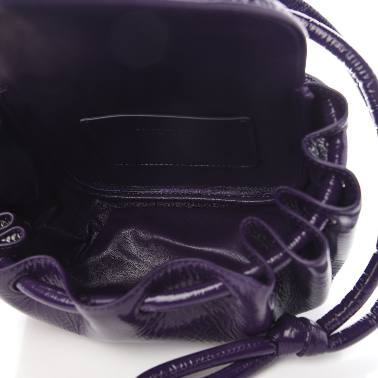 Bottega Veneta Patent Deerskin Small Beak Triangle Flap Shoulder Bag Raisin 5 of 8