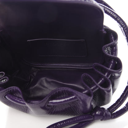 Bottega Veneta Patent Deerskin Small Beak Triangle Flap Shoulder Bag Raisin 5 of 8