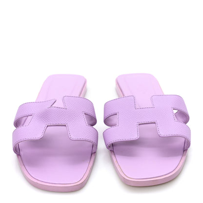 Hermes Epsom Oran Sandals 37.5 Violet Amethyste 2 of 9