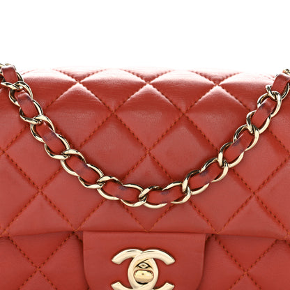 Chanel Lambskin Quilted Mini Rectangular Flap Orange 8 of 16