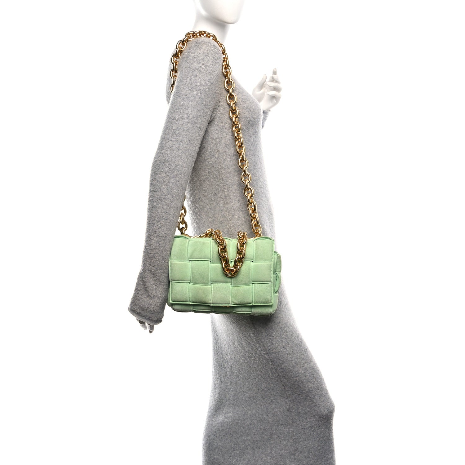 Bottega Veneta Suede Maxi Intrecciato Padded Chain Cassette