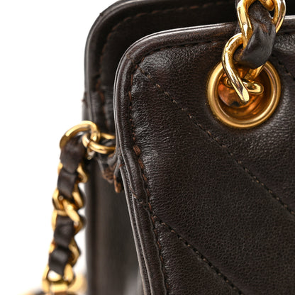 Chanel Lambskin Chevron Small Shoulder Bag Dark Brown 13 of 15