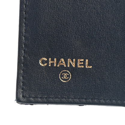 Chanel Lambskin Camellia Embossed 4 Key Holder Navy 6 of 8
