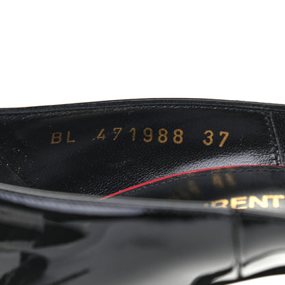 Saint Laurent Patent Calfskin Zoe 105 Pumps 37 Black 8 of 10
