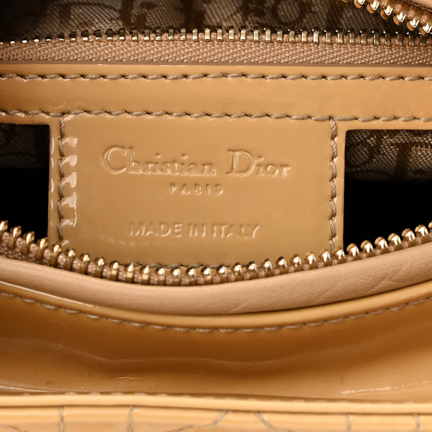 Christian Dior Patent Cannage Medium Lady Dior Beige 6 of 10