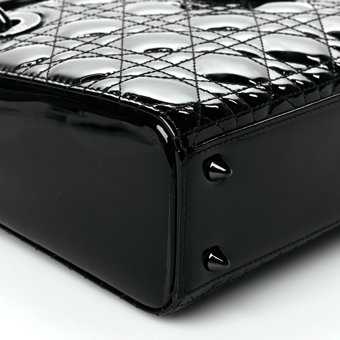 Patent Cannage Small Lady Dior Black