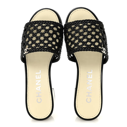 Chanel Goatskin Braided Mules 35 Black 2 of 8