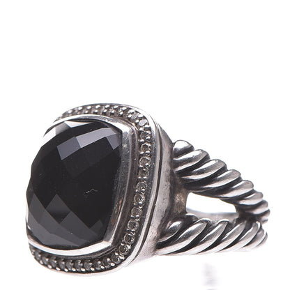 David Yurman Sterling Silver Diamond Black Onyx 14mm Albion Ring 55 7.25 3 of 6