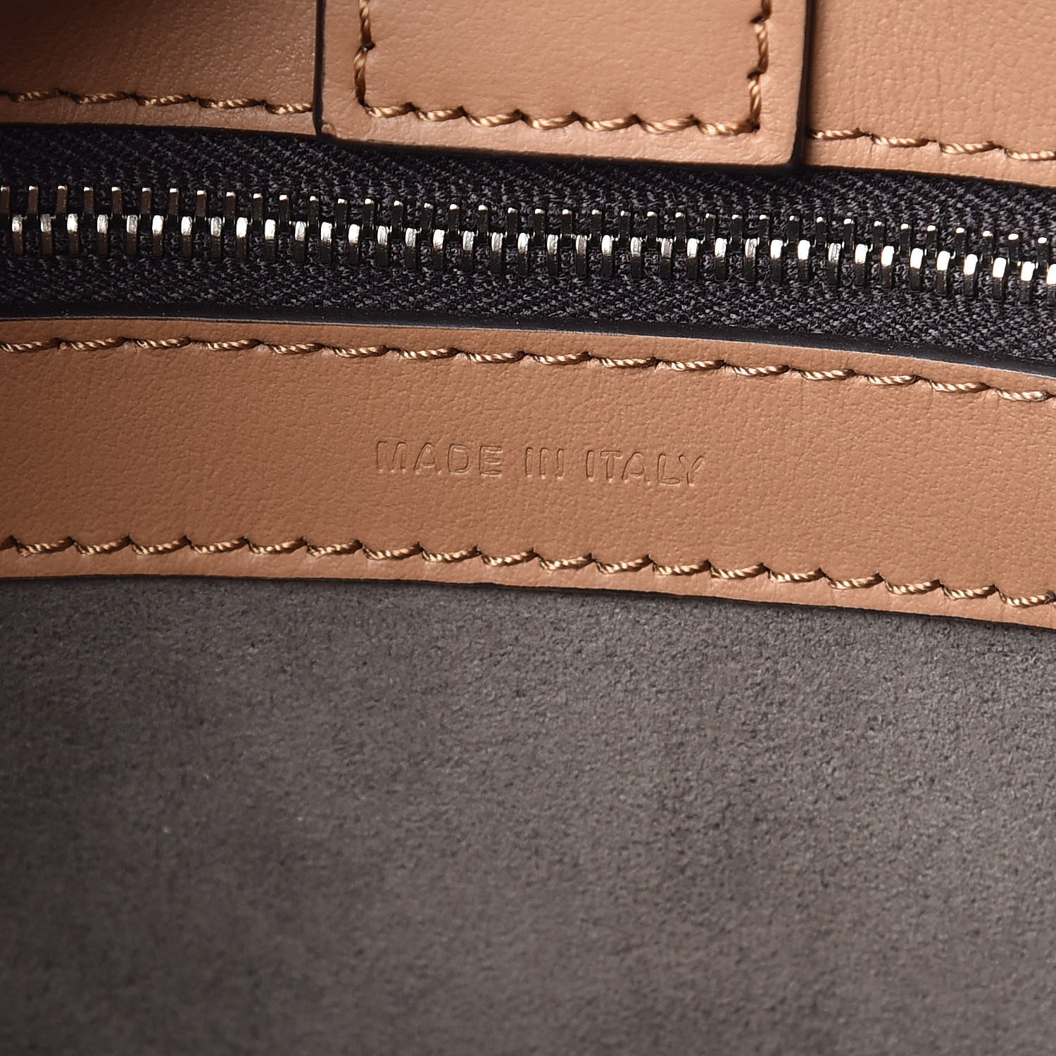 Fendi Vitello Century F is Fendi Whipstitch Threads FF Embossed Small Runaway Satchel Tobacco Orzo 6 of 8