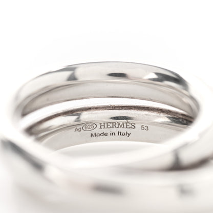Hermes Sterling Silver Vertige Ring 53 6.25 4 of 5