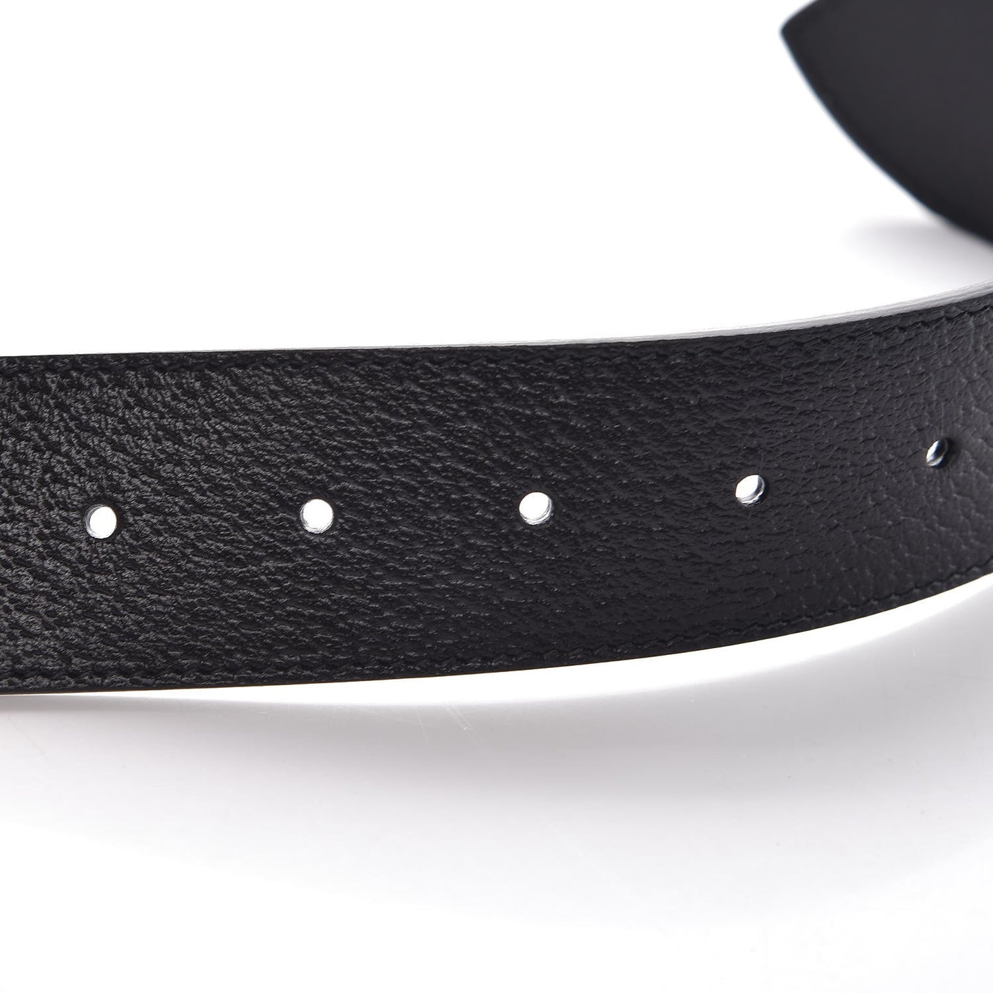 Textured Dollar Calfskin Nickel Double G 40mm Belt 85 34 Black