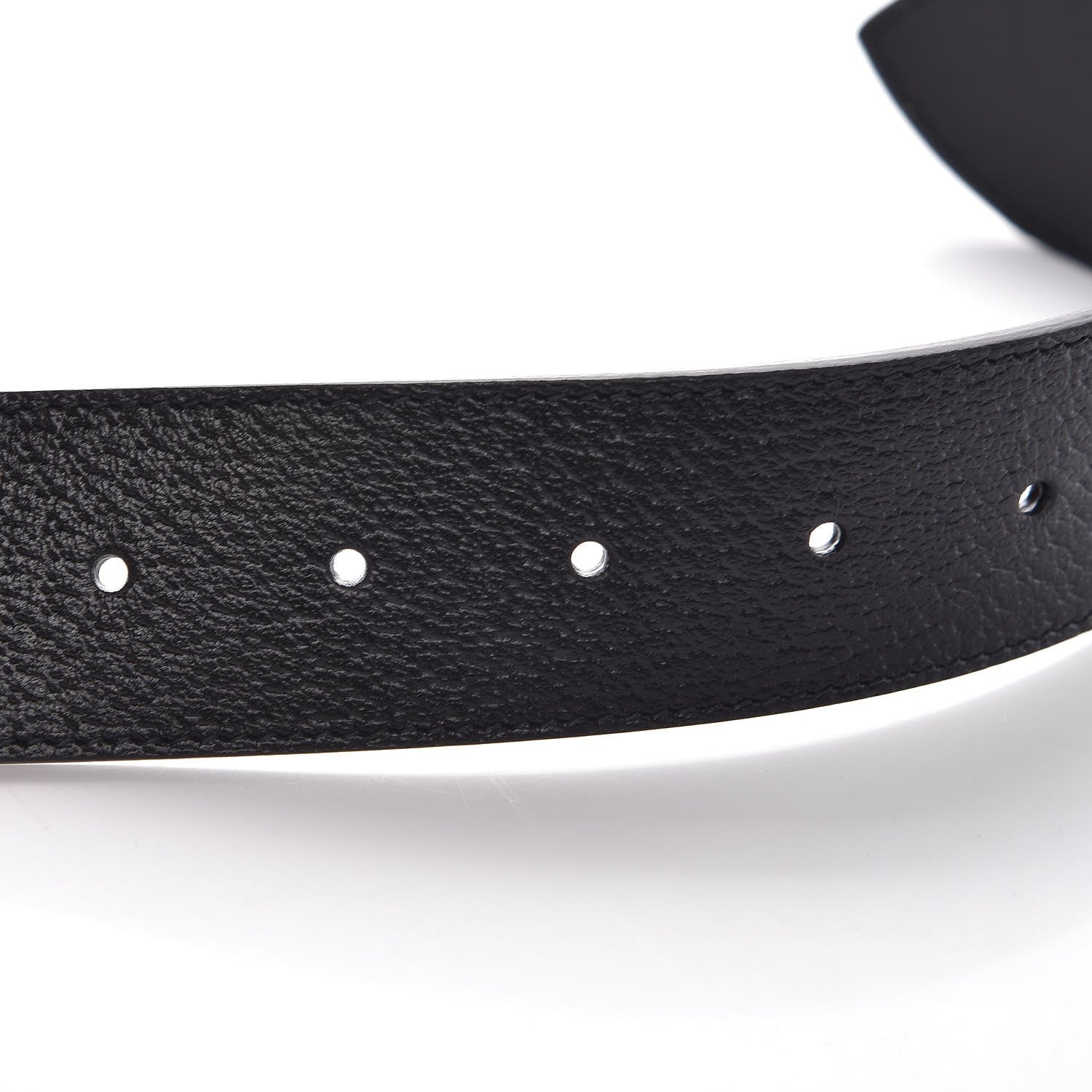 Gucci Textured Dollar Calfskin Nickel Double G 40mm Belt 85 34 Black 5 of 7