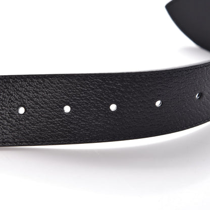 Gucci Textured Dollar Calfskin Nickel Double G 40mm Belt 85 34 Black 5 of 7