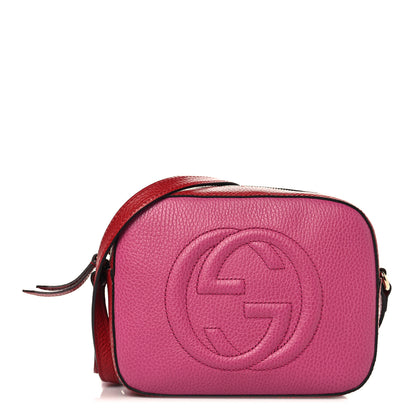 Gucci Dollar Calfskin Bi-Color Small Soho Disco Bag New Rosette Hibiscus Red 1 of 10