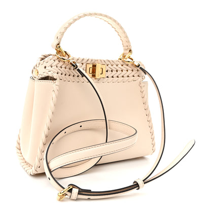 Fendi Nappa Interlace Mini Peekaboo Iconic Satchel Camelia 3 of 11