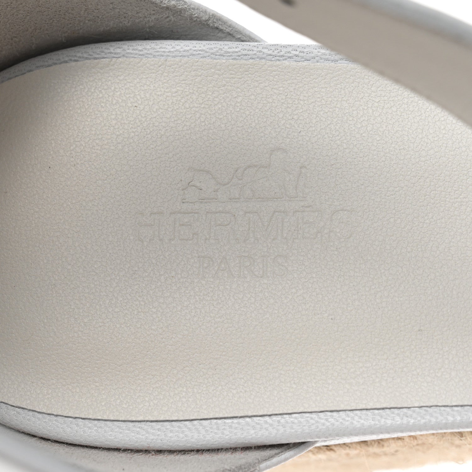 Hermes Goatskin Elda Espadrille Wedge Sandals 39 White 7 of 9