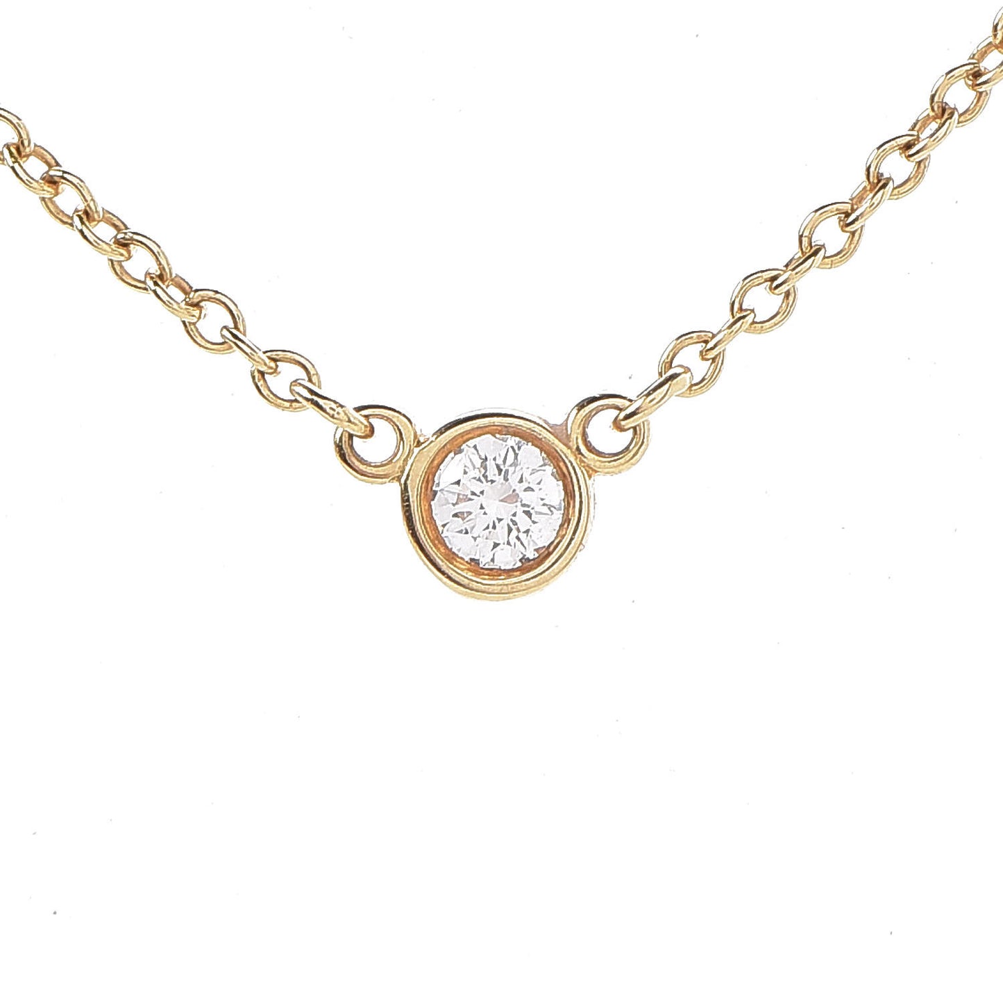 18K Yellow Gold Diamond .05ct Elsa Peretti Diamonds by the Yard Pendant Necklace