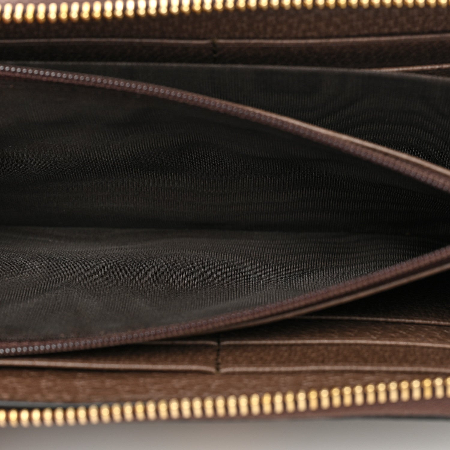 Gucci GG Supreme Monogram Web Ophidia Zip Around Wallet Brown 7 of 12