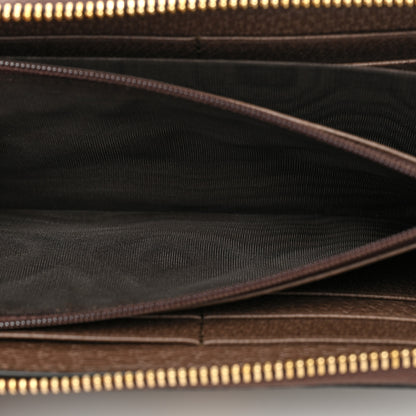 Gucci GG Supreme Monogram Web Ophidia Zip Around Wallet Brown 7 of 12