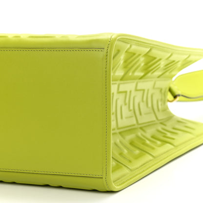 Fendi Vitello Plexiglass FF Embossed Medium Fendi Sunshine Shopper Tote Wasabi 10 of 10